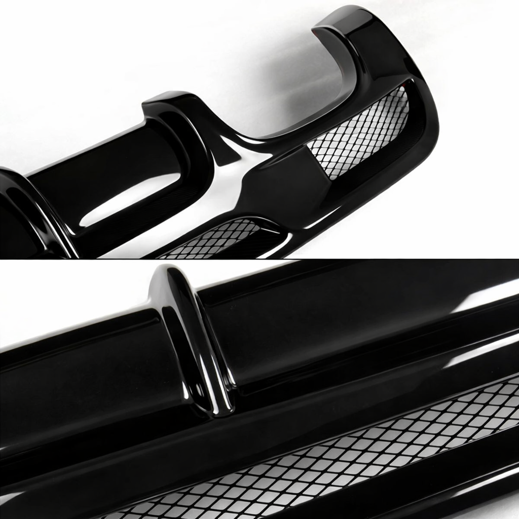 05-11 BMW 1 Series E82 E88 HT Style Rear Diffuser Gloss Black - Image 2