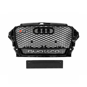 13-16 Audi A3 8V RS grille w/badge - Gloss Black