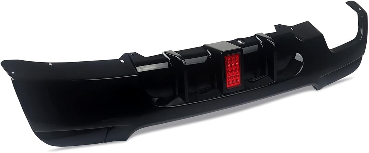 05-13 BMW 3 Series E92 E93 Rear Diffuser Twin Outlet W/LED Brake Light - Gloss Black - Image 2