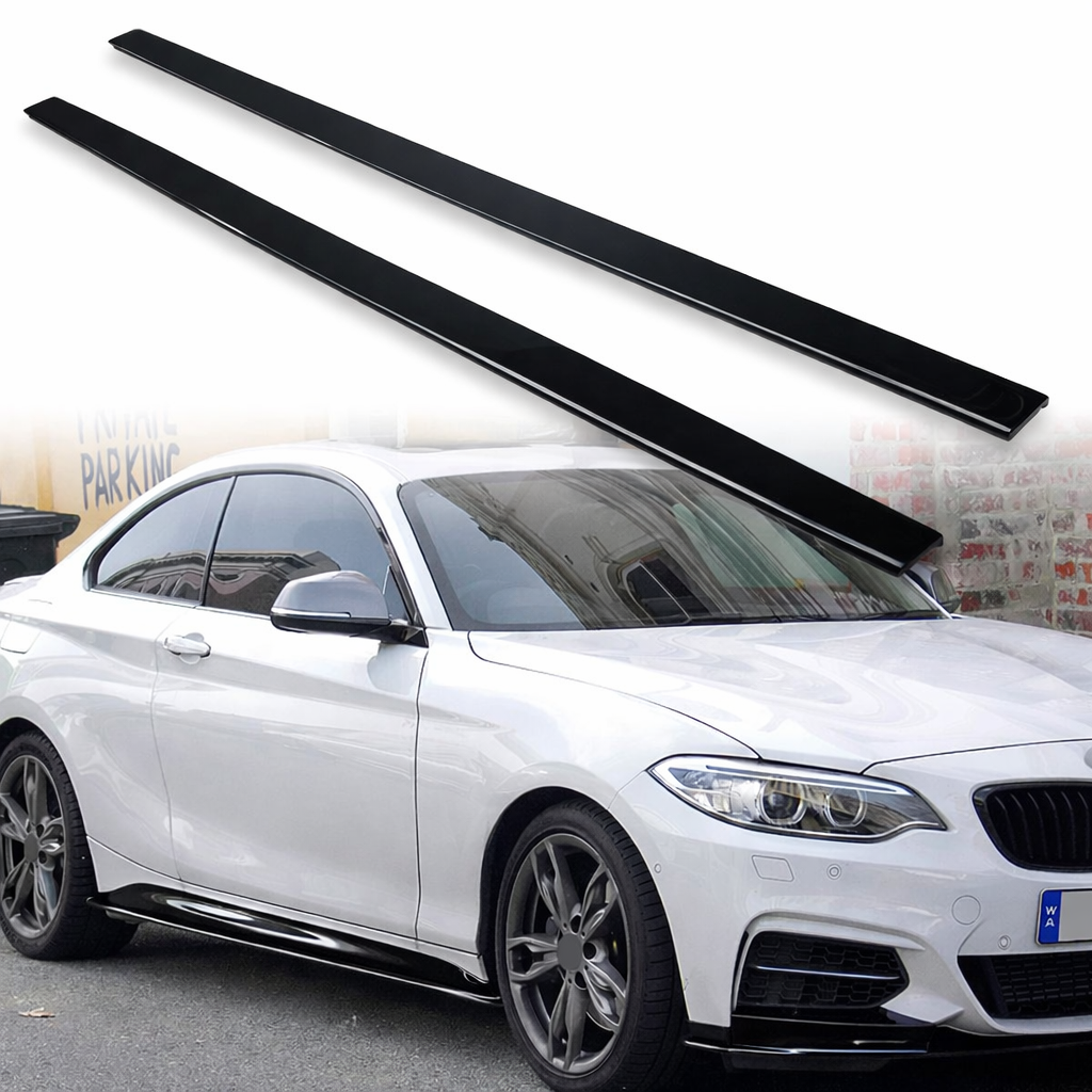 14- 21 BMW 2 Series F22 F23 Side Skirt Extensions - Gloss Black - Image 2