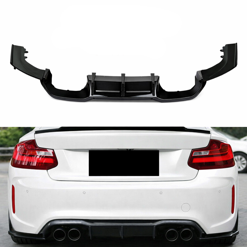 14- 21 BMW 2 Series F87 M2 Vorsteiner Rear Diffuser - Gloss Black - Image 5