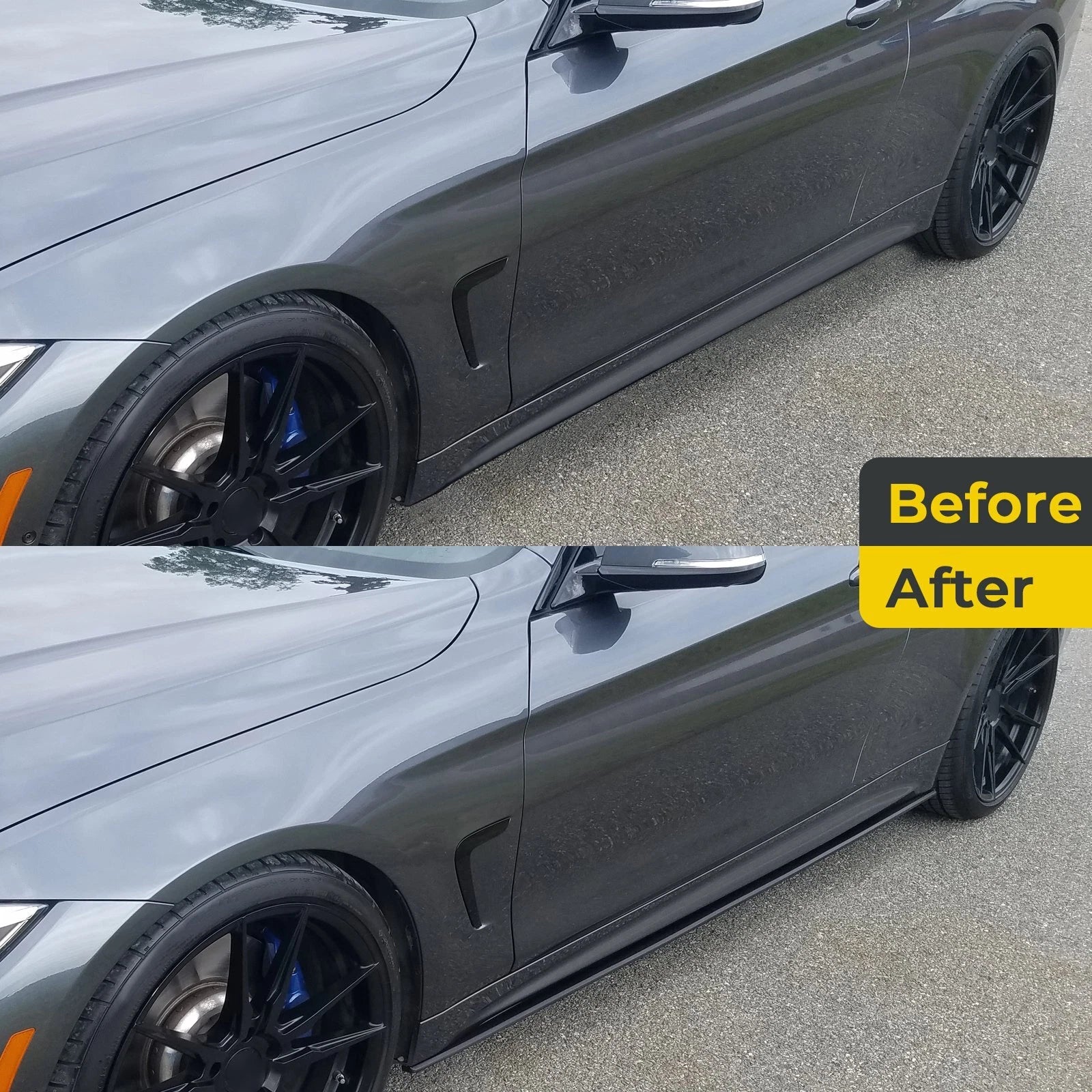 14- 21 BMW 2 Series F22 F23 Side Skirt Extensions - Gloss Black - Image 3