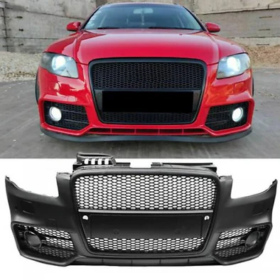 05 - 08 Audi A4 S4 B7 RS4 Front Bumper RS4 Inspired with grill ABS Plastic - Image 2