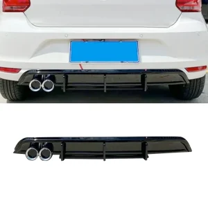 W Polo 6 TSI Rear Bumper Diffuser - Gloss Black