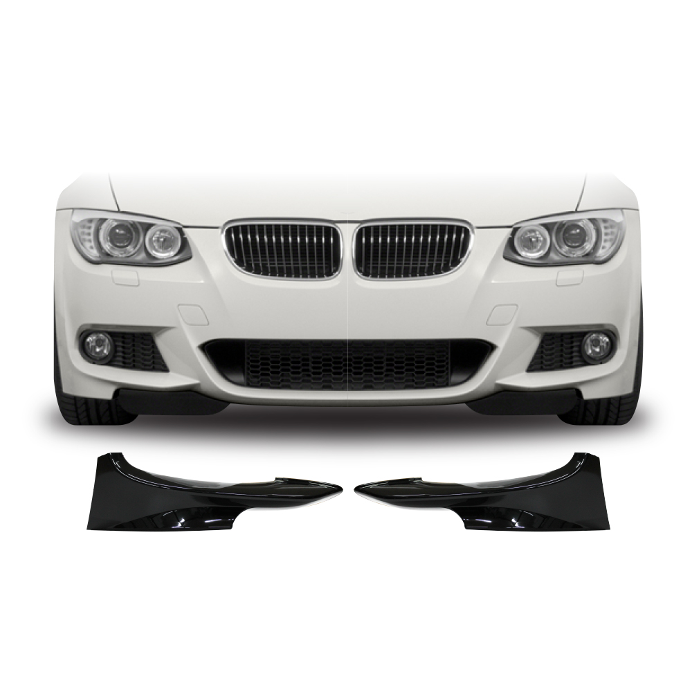 Bmw 3 Series E92 E93 LCI M-Tech Front Bumper Splitter Canards - Gloss black