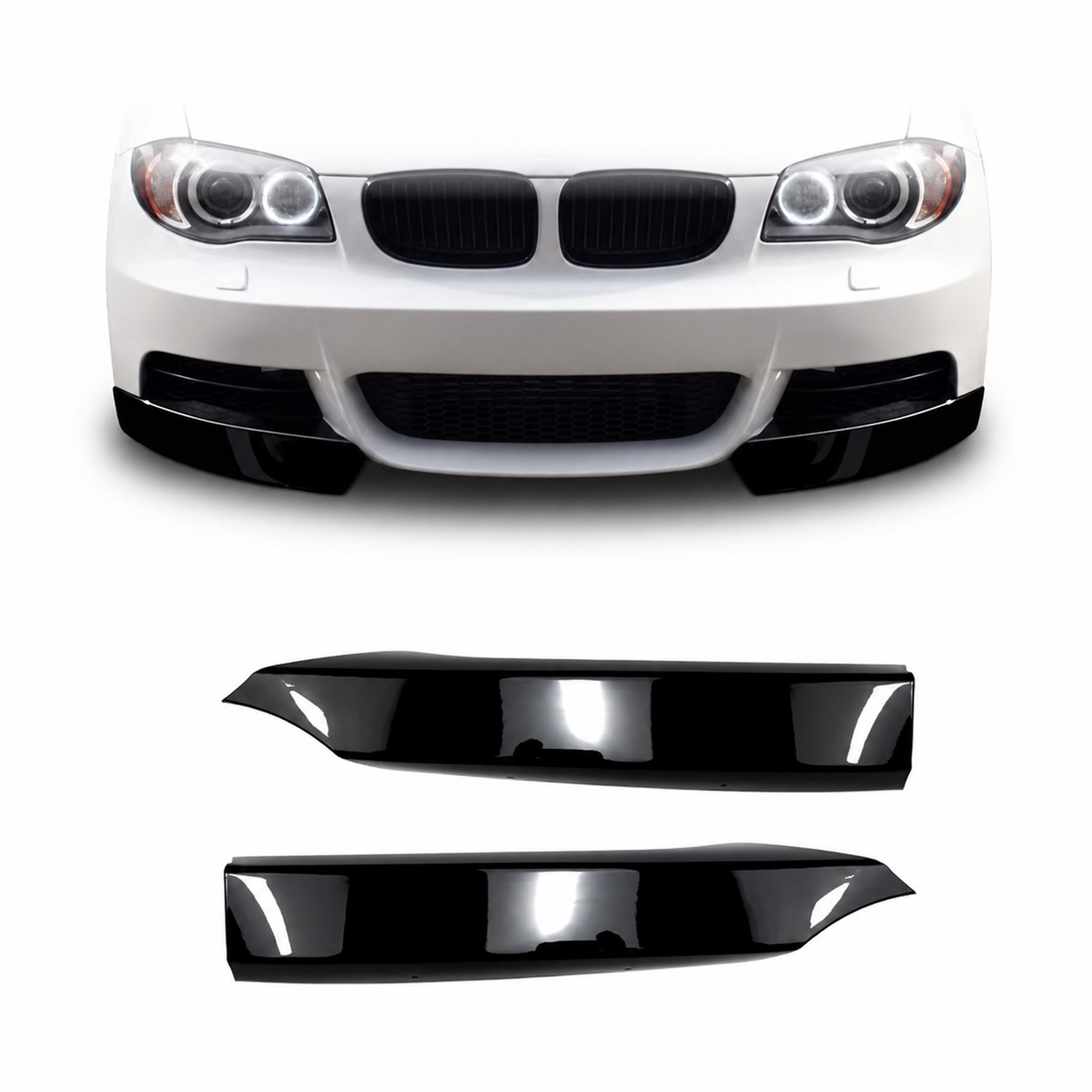 Bmw 1 series E82 E88 / E87 81 Bumper Splitters - Gloss Black