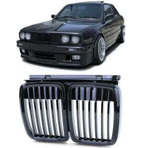 Bmw E30 3 Series Kidney Grille - Gloss Black